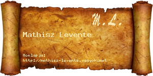 Mathisz Levente névjegykártya